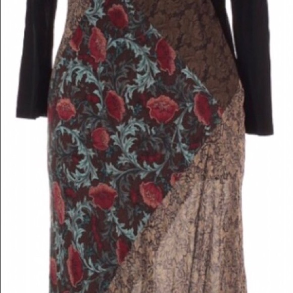 Vintage Francesca Rose brown patch dress Sz XL - Picture 3 of 3